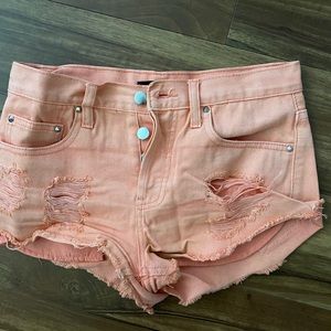 Peach forever 21 Jean shorts with holes